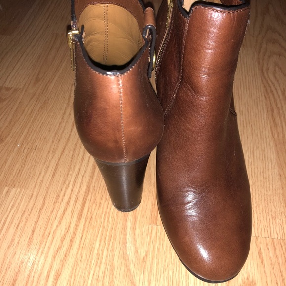 Coach Shoes - Coach Tavi Calf Leather Bootie Short Ankle Boot